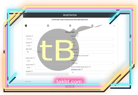 مرحله اول ثبت نام efbet